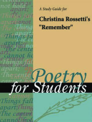 cover image of A Study Guide for Christina Rossetti's "Sonnet ["Remember"]"